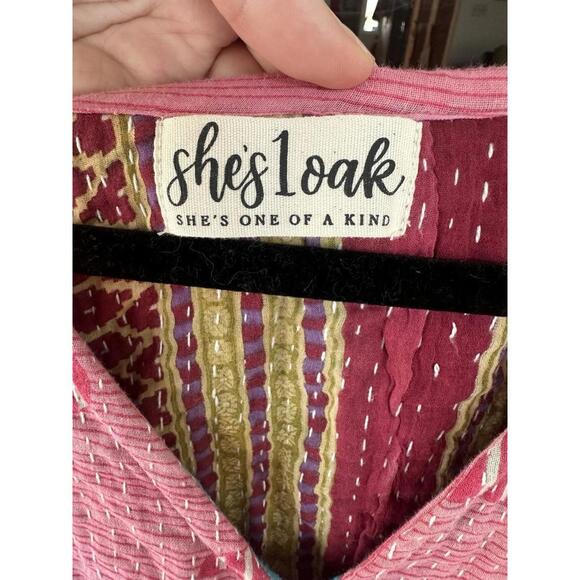 Kantha Boho Reversible Top Oversized One Size Fits Most 100% Cotton - Picture 5 of 8